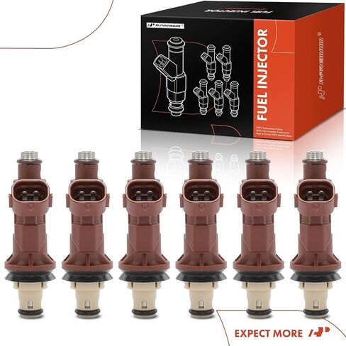 A-Premium Set of 6 Fuel Injectors Compatible with Toyota Tacoma, Tundra, 4Runner 1999 2000 2001 2002 2003 2004, V6 3.4L, Naturally Aspirated, Replace# 2320962040 in Saudi Arabia