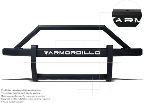ARMORDILLO 8714171 AR Pre-Runner Style Modular Bumper Grille Guard - Matte Black Fits 2019-2024 Dodge Ram 2500/3500 in Kuwait