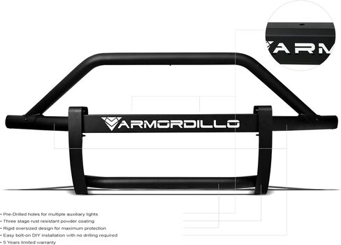 ARMORDILLO 8714171 AR Pre-Runner Style Modular Bumper Grille Guard - Matte Black Fits 2019-2024 Dodge Ram 2500/3500 in Kuwait