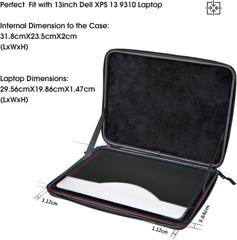 Smatree 13.6inch Hard Laptop Carring Case for 13.6inch MacBook Air 2022/ Dell XPS 13 9310 Case, Samsung Galaxy Book Flex 13inch Sleeve, Samsung 13.3 Galaxy Book2 Pro/Dell XPS 13 9310 2 in 1 Bag in Saudi Arabia