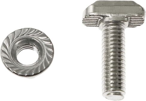 10 قطعة M6x20mm مسامير معدنية مجلفنة T مع 10 قطعة M6 شفة صواميل مجموعة ملحقات الألومنيوم الصناعي in Saudi Arabia