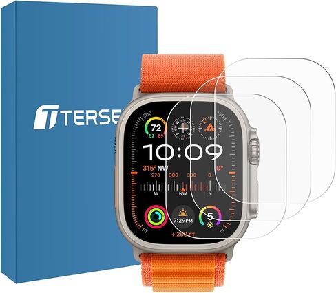 T Tersely (3 Pack Glass Screen Protector for Apple Watch Ultra 2/1 49MM (2023 2022), Tempered Glass Full Cover HD Clear Film Guard in Saudi Arabia