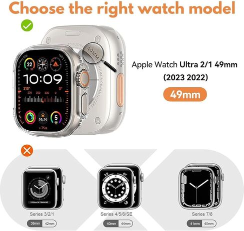 T Tersely (3 Pack Glass Screen Protector for Apple Watch Ultra 2/1 49MM (2023 2022), Tempered Glass Full Cover HD Clear Film Guard in Saudi Arabia