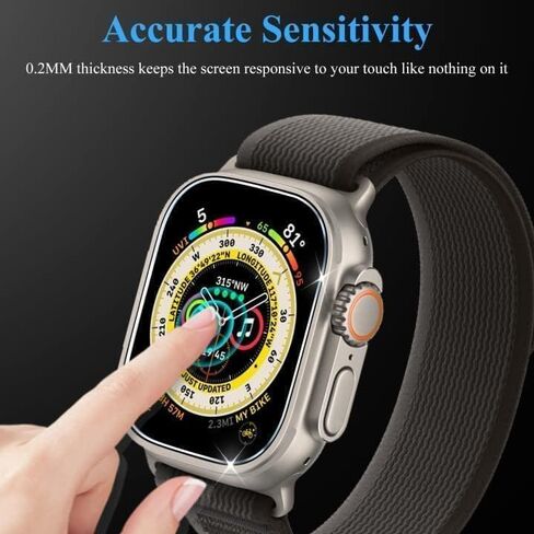 T Tersely (3 Pack Glass Screen Protector for Apple Watch Ultra 2/1 49MM (2023 2022), Tempered Glass Full Cover HD Clear Film Guard in Saudi Arabia
