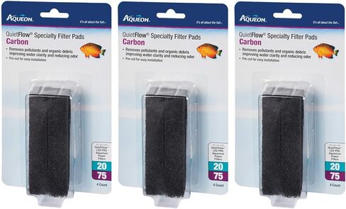 (3 Pack) Aqueon Carbon Specialty Filter Pads, Size 20/75, 4 Pads Per Pack in Saudi Arabia
