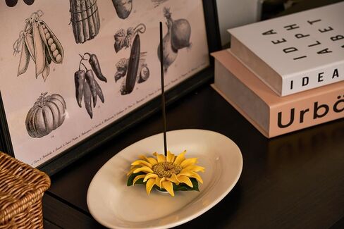 Handmade Sunflower Incense Holder for Sticks, Ceramic Flower Incense Sticks Burner, Decorative Sunflower to Light up The Space in Saudi Arabia