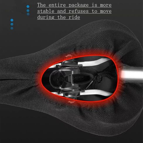Bicycle Thickened Comfortable seat Cushion, Memory Foam and Gel Cushion Bicycle Saddle Cushion Mountain Bike Comfortable Riding Women Men, Waterproof rain Cover in Saudi Arabia