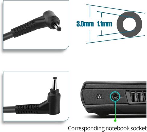 65W AC Charger Fit for Acer Swift 5 3 1 Laptop SF313-(51-52-52G-53-53G) SF314-(41-41G-42-43-51-52-52G-53G-54-54G-55-55G-56-56G-57-57G-58-58G-59-71) SF315-(41-41G-51-51G-52-52G) SF514-(51-52-53-54) in Saudi Arabia