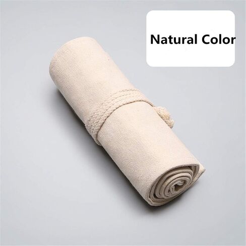 36/48/72 Slots Colored Pencil Wrap Pencils Roll Holder Coloring Pencils Organizer Holder Colored Pen Paint Brush Storage Pouch Portable for Artist Student (Natural color, 72 Slots) in Kuwait