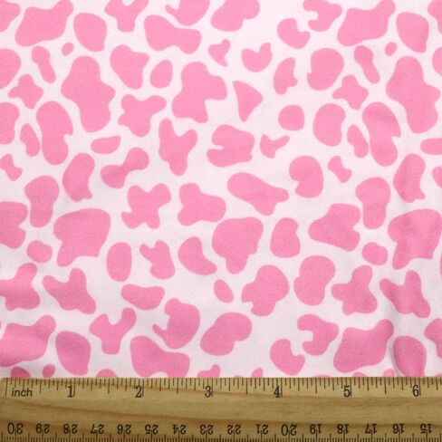 David accessories Double Brushed Poly Knit Fabric Fruit Cow Pattern Printing Fabric 4 Way Stretch Spandex Knitting Fabric DBP Fabric by The Yard for Clothes Dress (Cow Pattern) in Saudi Arabia