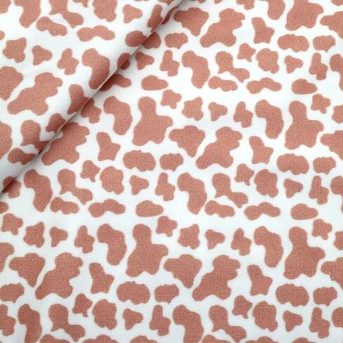 David accessories Double Brushed Poly Knit Fabric Fruit Cow Pattern Printing Fabric 4 Way Stretch Spandex Knitting Fabric DBP Fabric by The Yard for Clothes Dress (Cow Pattern) in Saudi Arabia