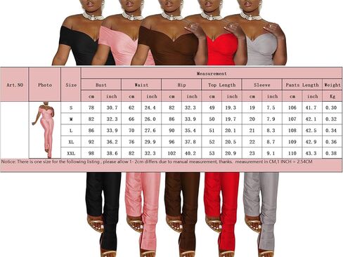 Women's Sexy 2 Piece Outfits Deep V-Neck Off Shoulder Tops Bodycon Flared Pant Sets Summer Club Outfits Tracksuit in Kuwait