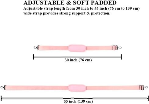 Adjustable 55 Inch Soft Padded Shoulder Strap Replacement with Metal Hooks for Laptop Bag Camera Travel Case in Saudi Arabia