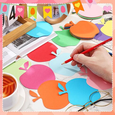 Kisston 360 Pcs Apple Cutouts Paper 3.9 Inch Assorted Color Handprint Die Cuts for DIY Craft Projects Bulletin Board Decor in Saudi Arabia
