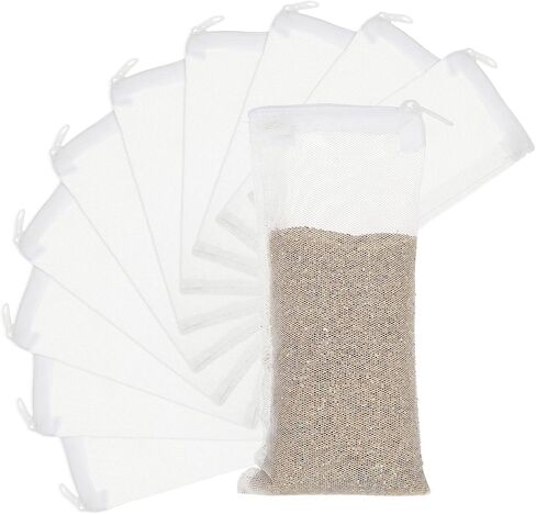 10PCS Aquarium Filter Media Bags with Zipper 3 x 8 Inch Fish Tank Filter Material Net with Fine Mesh Reusable Filter Bags for Activated Carbon Bio Filter Balls Filter Stones Ceramic Rings in Saudi Arabia