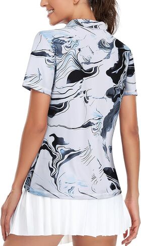 Viracy Women's Golf Shirt Short Sleeve Loose Fitting 1/4 Zip Up Polo Shirt UV Protection Fast Dry Athletic Tops S-3XL in Saudi Arabia