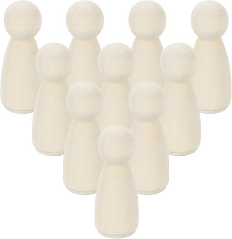 uxcell 50 Pcs Wood Peg Dolls 1.38 Inch Female Unfinished Dolls Bodies Natural Wooden Figures Decorative Peg People for Painting, DIY Arts, Crafts and Graffiti in Saudi Arabia
