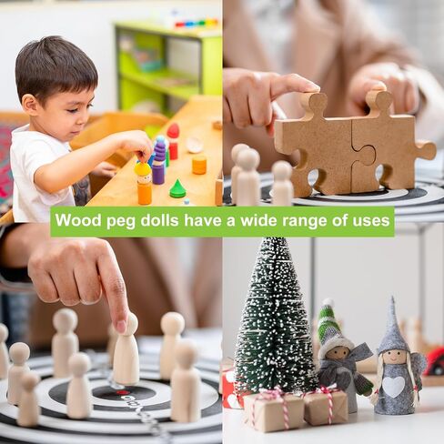 uxcell 50 Pcs Wood Peg Dolls 1.38 Inch Female Unfinished Dolls Bodies Natural Wooden Figures Decorative Peg People for Painting, DIY Arts, Crafts and Graffiti in Saudi Arabia