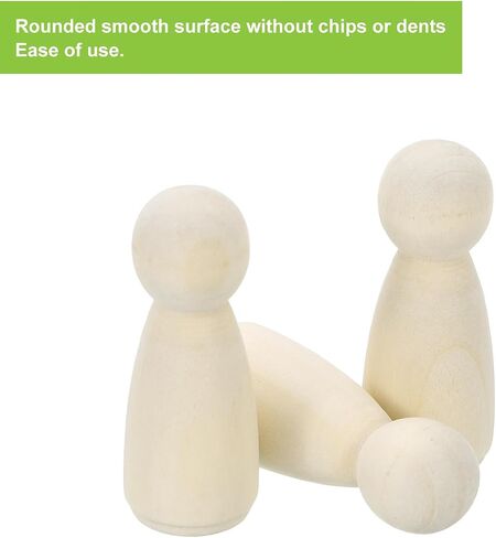 uxcell 50 Pcs Wood Peg Dolls 1.38 Inch Female Unfinished Dolls Bodies Natural Wooden Figures Decorative Peg People for Painting, DIY Arts, Crafts and Graffiti in Saudi Arabia