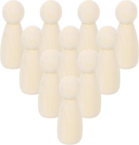 uxcell 50 Pcs Wood Peg Dolls 1.38 Inch Female Unfinished Dolls Bodies Natural Wooden Figures Decorative Peg People for Painting, DIY Arts, Crafts and Graffiti in Saudi Arabia