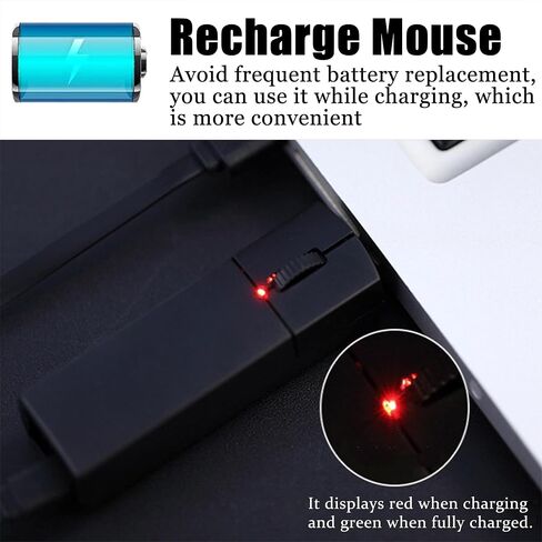 Wireless Bluetooth Mouse, Mini 3-Mode (BT4.0/5.0+2.4G) Noiseless Rechargeable Travel Mice with Mouse Case, 3 Buttons 1200 DPI Ultra Lightweight Portable Wireless Mice for Desktop Laptops PC（Black） in Saudi Arabia