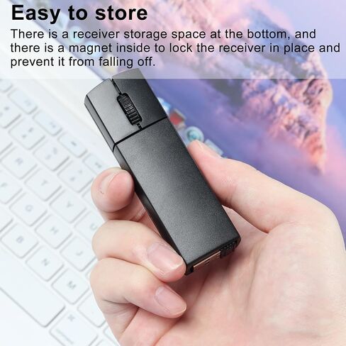 Wireless Bluetooth Mouse, Mini 3-Mode (BT4.0/5.0+2.4G) Noiseless Rechargeable Travel Mice with Mouse Case, 3 Buttons 1200 DPI Ultra Lightweight Portable Wireless Mice for Desktop Laptops PC（Black） in Saudi Arabia