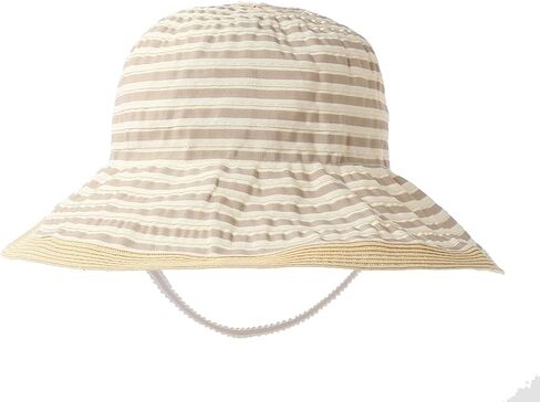 Home Prefer Baby Toddlers Beach Sun Hat Rollable Brim Bowknot Stripe UV Sun Protection Hat for Girls Woven Bucket Hat in Kuwait