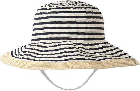 Home Prefer Baby Toddlers Beach Sun Hat Rollable Brim Bowknot Stripe UV Sun Protection Hat for Girls Woven Bucket Hat in Kuwait