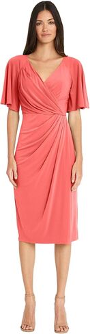 Maggy London Versatile V-Neck Flutter Sleeve Faux Wrap Wedding Guest Dresses for Women in Saudi Arabia