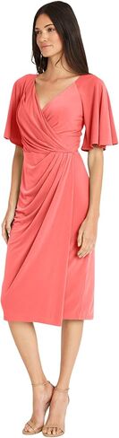 Maggy London Versatile V-Neck Flutter Sleeve Faux Wrap Wedding Guest Dresses for Women in Saudi Arabia