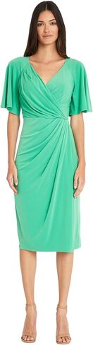 Maggy London Versatile V-Neck Flutter Sleeve Faux Wrap Wedding Guest Dresses for Women in Saudi Arabia