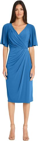 Maggy London Versatile V-Neck Flutter Sleeve Faux Wrap Wedding Guest Dresses for Women in Saudi Arabia