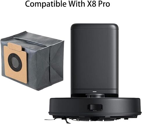 طقم أكياس مكنسة كهربائية مكون من 10 عبوات متوافقة مع مكنسة Eufy Clean X8 Pro X10 Pro Omni Robot، أكياس غبار منظفة سعة 3 لتر، ملحقات أكياس بديلة مكونة من 4 طبقات in Kuwait