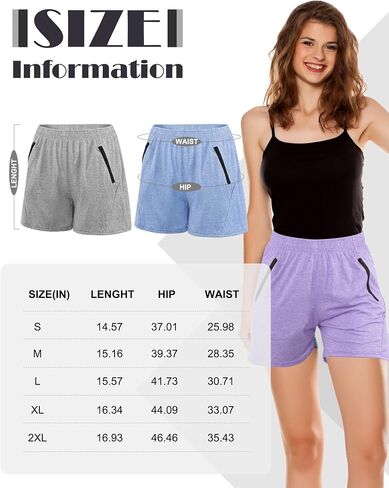 10 Pack Womens Workout Active Athletic Shorts, Dry Fit Running Hiking Gym Shorts with Pockets with Subtle Zipper in Saudi Arabia