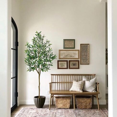 3Ft Artificial Olive Tree Tall Fake Potted Olive Plant Large Lifelike Faux Plastic Plants in Pot for Home Decor Indoor Living Room Bedroom Office Decoration in Kuwait