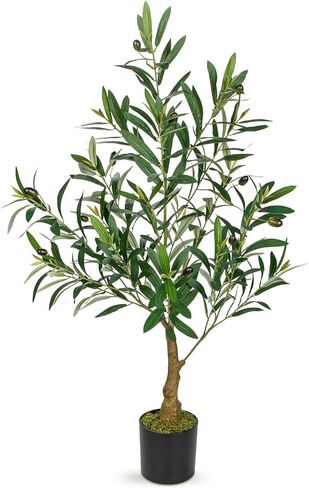 3Ft Artificial Olive Tree Tall Fake Potted Olive Plant Large Lifelike Faux Plastic Plants in Pot for Home Decor Indoor Living Room Bedroom Office Decoration in Kuwait