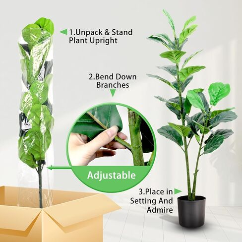 شجرة زيتون صناعية بطول 5 أقدام/150 سم نبات حرير صناعي كبير شجرة زيتون مزيفة بوعاء مع صندوق خشبي طبيعي وفاكهة نابضة بالحياة لديكور المنزل والمكتب في الأماكن المغلقة مع زارع بلاستيكي in Kuwait