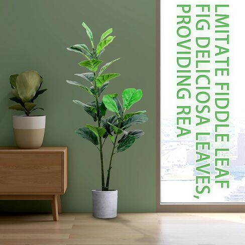 شجرة زيتون صناعية بطول 5 أقدام/150 سم نبات حرير صناعي كبير شجرة زيتون مزيفة بوعاء مع صندوق خشبي طبيعي وفاكهة نابضة بالحياة لديكور المنزل والمكتب في الأماكن المغلقة مع زارع بلاستيكي in Kuwait