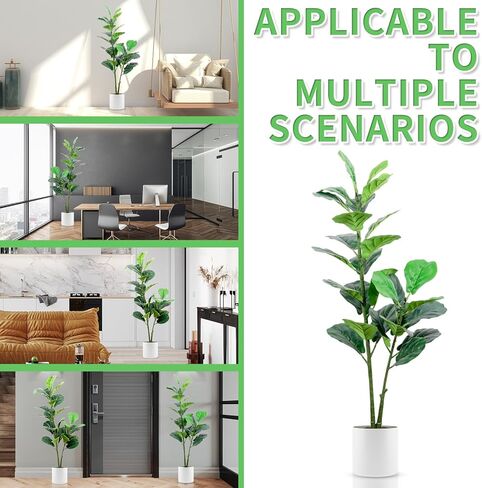 شجرة زيتون صناعية بطول 5 أقدام/150 سم نبات حرير صناعي كبير شجرة زيتون مزيفة بوعاء مع صندوق خشبي طبيعي وفاكهة نابضة بالحياة لديكور المنزل والمكتب في الأماكن المغلقة مع زارع بلاستيكي in Kuwait