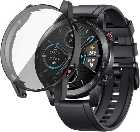 Screen Protector Case Compatible with Huawei Honor Magic Watch 2 46mm TenCloud Covers Full Protective Cover for Honor Magic Watch 2 46mm (Not for 42mm) (Black) in Saudi Arabia
