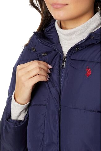 U.S. Polo Assn. Classic Hooded Puffer with Patch Pocket And Cozy Faux Fur Lining in Saudi Arabia