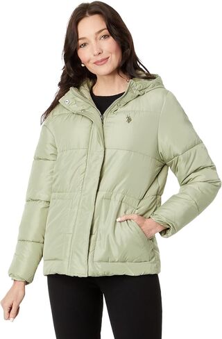 U.S. Polo Assn. Classic Hooded Puffer with Patch Pocket And Cozy Faux Fur Lining in Saudi Arabia