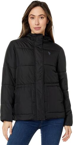 U.S. Polo Assn. Classic Hooded Puffer with Patch Pocket And Cozy Faux Fur Lining in Saudi Arabia