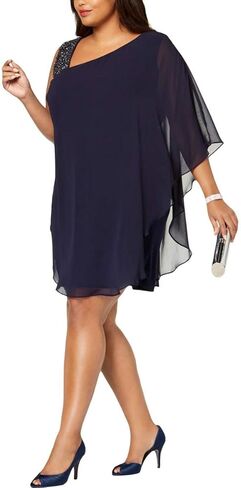 Xscape Plus Size Women's One Shoulder Overlay in Saudi Arabia