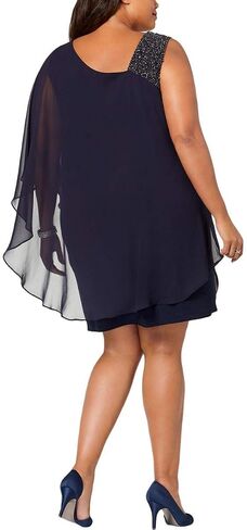 Xscape Plus Size Women's One Shoulder Overlay in Saudi Arabia