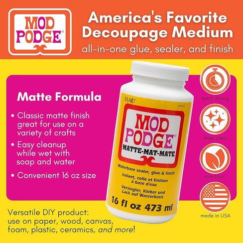 Mod Podge CS11302B Waterbase Sealer, Glue and Finish, 16 oz, Matte- (Pack of 12) in Kuwait