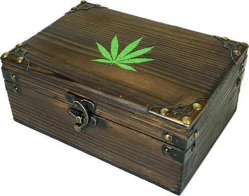 Carina's Collection Solid Stash Woodburned Weed stash Vintage Style Wooden Storage Keepsake Box in Saudi Arabia