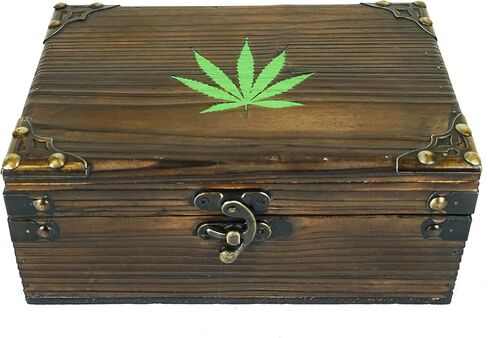 Carina's Collection Solid Stash Woodburned Weed stash Vintage Style Wooden Storage Keepsake Box in Saudi Arabia