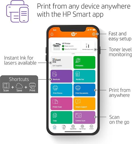 HP LaserJet Pro MFP 4101fdwe Wireless Black & White Printer with HP+ Smart Office Features and Fax (Renewed) in Saudi Arabia
