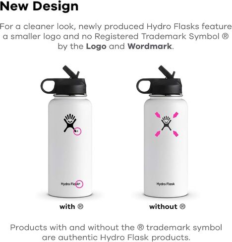 زجاجة مياه من الفولاذ المقاوم للصدأ معزولة بالتفريغ من Hydro Flask ذات فتحة واسعة مع غطاء من القش (أسود، 32 أونصة) in Saudi Arabia
